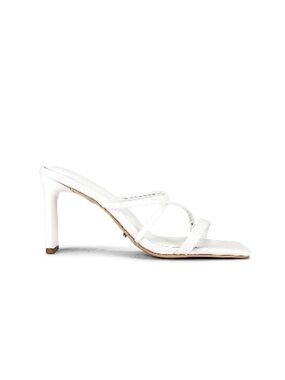 Tony Bianco Fior White Strappy Square-Toe Block Heel Sandals